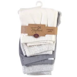 Touched By Nature Baby And Toddler Organic Cotton Pants 4pk, Heather Gray Oatmeal