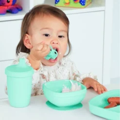 Platinum Silicone 11oz. Suction Bowl W/Platinum Silicone Press In Lid