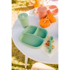 Re-Play Silicone Suction Divided Dining Plate With Lid - Sage -Baby Trend Store GUEST 08e5e5a1 a121 4da0 8c3f d545386ed781