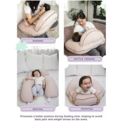 Pharmedoc Nursing Pillow For Breastfeeding - Breast Feeding Pillows With Safety Bumper & Adjustable Waist Straps - Removable Cover - Baby Essentials For Newborn - Full Support For Mom & Baby -Baby Trend Store GUEST 08e6d698 5270 4b6c 91c0 555733e8f3a9
