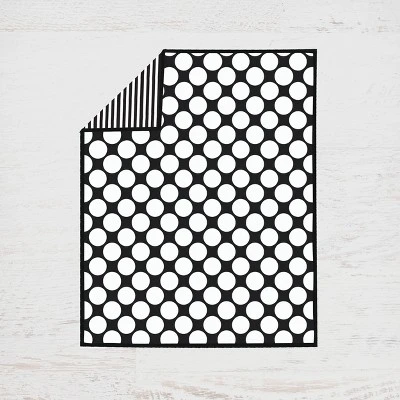 Bacati - Dots Stripes Black/White 10 Pc Crib Bedding Set With 2 Crib Fitted Sheets 6 Bacati - Dots Stripes Black/White 10 Pc Crib Bedding Set With 2 Crib Fitted Sheets - Image 4