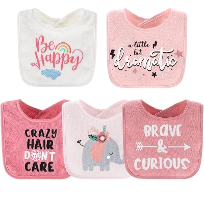 The Peanutshell Baby Girl Terry Bibs, 20 Pack For Feeding, Teething, Or Drooling|Hello Sunshine/Wild Child 4 The Peanutshell Baby Girl Terry Bibs, 20 Pack For Feeding, Teething, Or Drooling|Hello Sunshine/Wild Child - Image 2