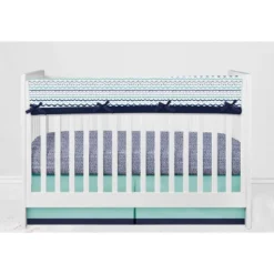 Bacati - Noah Mint Navy 6 Pc Crib Bedding Set With Long Rail Guard Cover -Baby Trend Store GUEST 1a313ad5 0f80 4fd2 8b72 6d84bf263e23