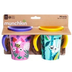 Munchkin Miracle 360 Wildlove Sippy Cup - Bee/Lemur - 2pk/6oz Each -Baby Trend Store GUEST 1a4002c8 3d68 4b0e 8400 e81e93e9ca52