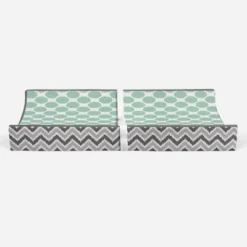 Bacati - Ikat Zigzag Mint Dots Muslin Changing Pad Cover -Baby Trend Store GUEST 258d651c 0c94 4efe b152 811596c2e7a7