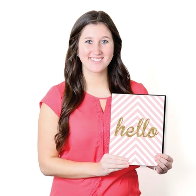 Big Dot Of Happiness Hello Little One - Pink And Gold - Baby Girl Nursery Wall Art & Kids Room Decor - Gift Ideas - 7.5 X 10 Inches - Set Of 3 Prints 6 Big Dot Of Happiness Hello Little One - Pink And Gold - Baby Girl Nursery Wall Art & Kids Room Decor - Gift Ideas - 7.5 X 10 Inches - Set Of 3 Prints - Image 4