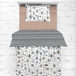 Bacati - Owls In The Woods Beige/Gray 4 Pc Toddler Bedding Set -Baby Trend Store GUEST 31c3a9e5 8324 4c71 908e e1241d0c8925