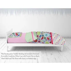 Bacati - Botanical Floral Birds Pink Multicolor 4 Pc Toddler Bedding Set -Baby Trend Store GUEST 31d99aef b493 4fd4 a42f f63a36daa36a