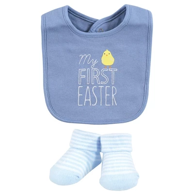 Hudson Baby Infant Boy Cotton Bib And Sock Set, Easter Truck, 0-9 Months 5 Hudson Baby Infant Boy Cotton Bib And Sock Set, Easter Truck, 0-9 Months - Image 3