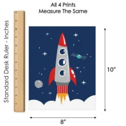 Big Dot Of Happiness Blast Off To Outer Space - Unframed Rocket Ship Nursery And Kids Room Linen Paper Wall Art - Set Of 4 - Artisms - 8 X 10 Inches -Baby Trend Store GUEST 3a8a9812 1bf4 4807 ac94 3a90c43194c0
