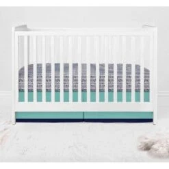 Bacati - Noah Mint Navy 6 Pc Crib Bedding Set With Long Rail Guard Cover -Baby Trend Store GUEST 3a9c80a7 952a 42f4 ba4f 33f9f1118845