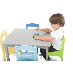 5pc Kids' Wood Table And Chair Set Green/Blue/Gray - Humble Crew -Baby Trend Store GUEST 3c37d0ba a417 4ed6 a9b2 177e03f12f79