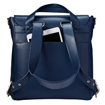 JJ Cole Vegan Leather Brookmont Backpack Diaper Bag - Oxford Navy 3 JJ Cole Vegan Leather Brookmont Backpack Diaper Bag - Oxford Navy