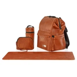 Hannah & Sophia Soho Large Traverse Baby Diaper Bag Backpack In Cognac, Water Resistant Changing Pad & Mini Mom Tote Included, Brown -Baby Trend Store GUEST 467f0f45 17d4 47a0 ab2c 57103c9da8f6