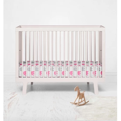 Bacati - Elephants Pink/Gray Muslin 100 Percent Cotton Universal Baby US Standard Crib Or Toddler Bed Fitted Sheet 5 Bacati - Elephants Pink/Gray Muslin 100 Percent Cotton Universal Baby US Standard Crib Or Toddler Bed Fitted Sheet - Image 3