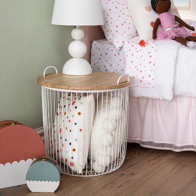 Wire Kids' Storage Floor Bin White - Pillowfort™ 3 Wire Kids' Storage Floor Bin White - Pillowfort™