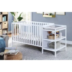 Suite Bebe Palmer 3-in-1 Convertible Island Crib And Changer Combo - White