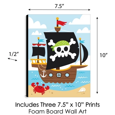Big Dot Of Happiness Pirate Ship Adventures - Nautical Skull And Treasure Chest Nursery Wall Art And Kids Room Decor - 7.5 X 10 Inches Set Of 3 Prints 5 Big Dot Of Happiness Pirate Ship Adventures - Nautical Skull And Treasure Chest Nursery Wall Art And Kids Room Decor - 7.5 X 10 Inches Set Of 3 Prints - Image 3