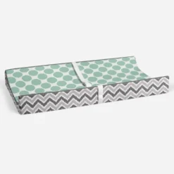 Bacati - Ikat Zigzag Mint Dots Muslin Changing Pad Cover -Baby Trend Store GUEST 6b9a3cbc c7a3 4454 b386 12ae4eb006fd
