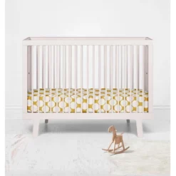 Bacati - Yellow Large Dots 100 Percent Cotton Universal Baby US Standard Crib Or Toddler Bed Fitted Sheet -Baby Trend Store GUEST 6d37a681 def2 4bc7 8e54 507b8b3d4821