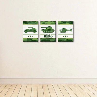 Big Dot Of Happiness Camo Hero - Army Military Camouflage Nursery Wall Art And Kids Room Decorations - Gift Ideas - 7.5 X 10 Inches - Set Of 3 Prints 4 Big Dot Of Happiness Camo Hero - Army Military Camouflage Nursery Wall Art And Kids Room Decorations - Gift Ideas - 7.5 X 10 Inches - Set Of 3 Prints - Image 2