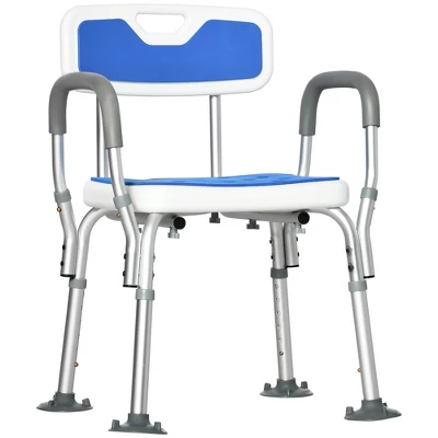 HOMCOM EVA Padded Shower Chair With Arms And Back, Bath Seat With Adjustable Height, Anti-slip Shower Bench For Seniors, Disabled, Tool-Free Assembly 5 HOMCOM EVA Padded Shower Chair With Arms And Back, Bath Seat With Adjustable Height, Anti-slip Shower Bench For Seniors, Disabled, Tool-Free Assembly - Image 3
