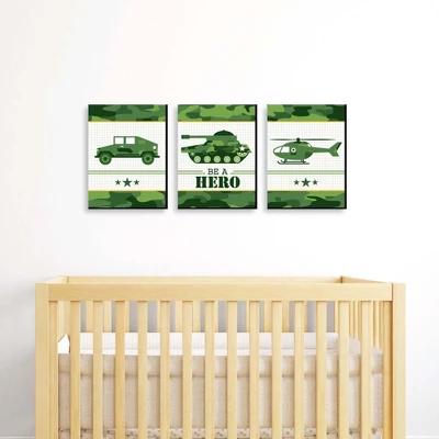 Big Dot Of Happiness Camo Hero - Army Military Camouflage Nursery Wall Art And Kids Room Decorations - Gift Ideas - 7.5 X 10 Inches - Set Of 3 Prints 3 Big Dot Of Happiness Camo Hero - Army Military Camouflage Nursery Wall Art And Kids Room Decorations - Gift Ideas - 7.5 X 10 Inches - Set Of 3 Prints