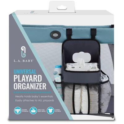 LA Baby Universal Playard Nursery Organizer And Diaper Caddy For Baby's Essentials - Gray 3 LA Baby Universal Playard Nursery Organizer And Diaper Caddy For Baby's Essentials - Gray