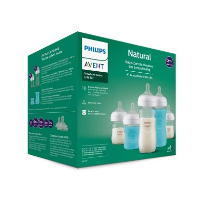 Philips Avent Glass Natural Bottle With Natural Response Nipple Baby Set - 7pc 4 Philips Avent Glass Natural Bottle With Natural Response Nipple Baby Set - 7pc - Image 2