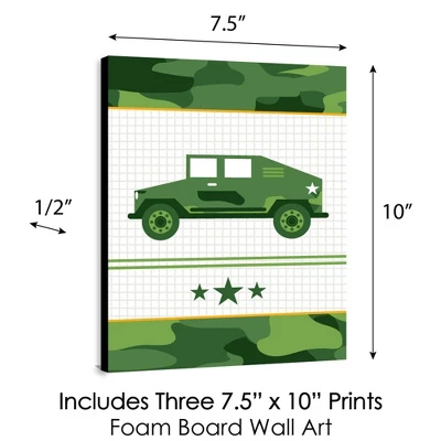 Big Dot Of Happiness Camo Hero - Army Military Camouflage Nursery Wall Art And Kids Room Decorations - Gift Ideas - 7.5 X 10 Inches - Set Of 3 Prints 5 Big Dot Of Happiness Camo Hero - Army Military Camouflage Nursery Wall Art And Kids Room Decorations - Gift Ideas - 7.5 X 10 Inches - Set Of 3 Prints - Image 3