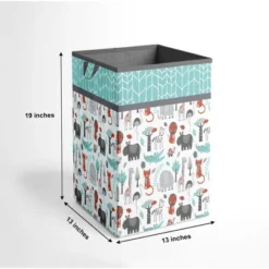 Bacati - Safari Animals Aqua/Orange/Gray Collapsible Laundry Hamper -Baby Trend Store GUEST 83f9f599 66a7 4e5b 9068 95e984d6eab1