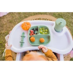 Re-Play Silicone Suction Divided Dining Plate With Lid - Sage -Baby Trend Store GUEST 8894e82e 56fb 4407 b25a 63d0c9452b60