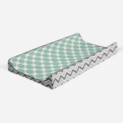 Bacati - Ikat Zigzag Mint Dots Muslin Changing Pad Cover -Baby Trend Store GUEST 9886cc1e 5f89 439f a9b9 bc0c88d857c6