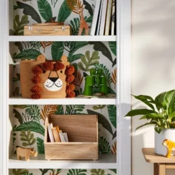 Stackable Wood Kids' Storage Bin Light Brown - Pillowfortâ„¢