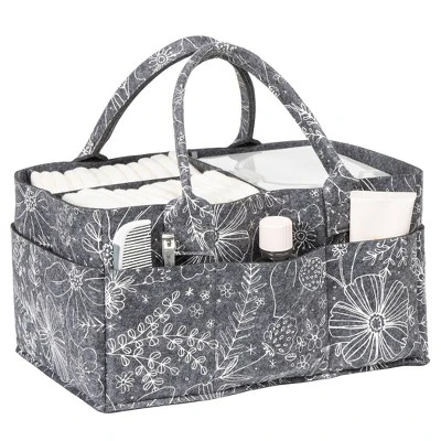 Sammy & Lou Printed Felt Storage Caddy - Floral 5 Sammy & Lou Printed Felt Storage Caddy - Floral - Image 3