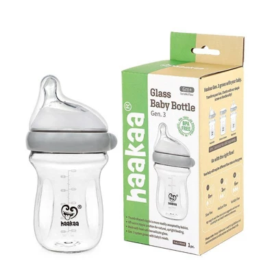 Haakaa Generation 3 Glass Bottle - 6oz 7 Haakaa Generation 3 Glass Bottle - 6oz - Image 5