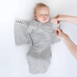 Omni Swaddle Wrap & Arms Up Sleeves & Mitten Cuffs - Heathered Gray With Stripe Trim 0-3 Months -Baby Trend Store GUEST ae4133bb 51d6 43f3 a8bb 1f92495f6517