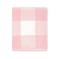 The Peanutshell Farmhouse Check Soft Baby Blanket, Pink