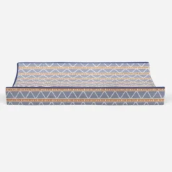 Bacati - Liam Orange/Navy Large Triangles Quilted Muslin Changing Pad Cover -Baby Trend Store GUEST b39c3f42 cc7b 4dbb 8d27 b24e1775a6a1