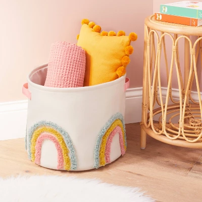 Tufted Canvas Storage Bin - Cloud Island™ Pink L 3 Tufted Canvas Storage Bin - Cloud Island™ Pink L