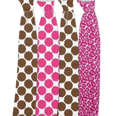 Bacati - Ikat Pink/Chocolate Swaddling Muslin Blankets Set Of 4 4 Bacati - Ikat Pink/Chocolate Swaddling Muslin Blankets Set Of 4 - Image 2