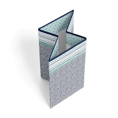 Bacati - Noah Mint/Navy Collapsible Laundry Hamper 4 Bacati - Noah Mint/Navy Collapsible Laundry Hamper - Image 2