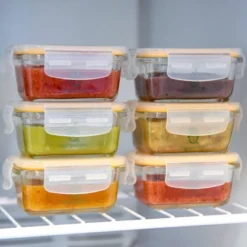 Sage Spoonfuls 6pk Durable Leakproof Glass Baby Food Storage Containers - Clear - 4oz -Baby Trend Store GUEST bdab2885 3fcc 42f8 a1fb 725b2680f68c