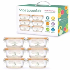 Sage Spoonfuls 6pk Durable Leakproof Glass Baby Food Storage Containers - Clear - 4oz -Baby Trend Store GUEST c05a1b17 d89a 47d5 976b fd5d3b8f8d9e
