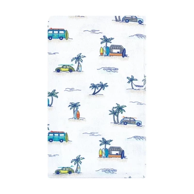 Hudson Baby Infant Boy Cotton Flannel Burp Cloths, Surfer Dude, One Size 4 Hudson Baby Infant Boy Cotton Flannel Burp Cloths, Surfer Dude, One Size - Image 2