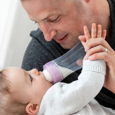 Chicco Duo Hybrid Baby Bottle With Invinci-Glass Inside/Plastic Outside With Slow Flow Anti-Colic Nipple 0 Months+ - Clear/Gray - 9oz 6 Chicco Duo Hybrid Baby Bottle With Invinci-Glass Inside/Plastic Outside With Slow Flow Anti-Colic Nipple 0 Months+ - Clear/Gray - 9oz - Image 4