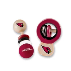 Baby Fanatic Wood Rattle 2 Pack - NFL Arizona Cardinals Baby Toy Set