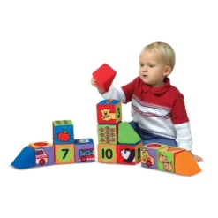 Melissa & Doug K's Kids Match And Build Soft Blocks Set
