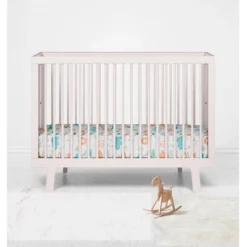 Bacati - Jungle Safari Boys Aqua/Orange 100 Percent Cotton Muslin Universal Baby US Standard Crib Or Toddler Bed Fitted Sheet -Baby Trend Store GUEST d3e01c0b b88d 47f8 bffc 5627ca2375e6