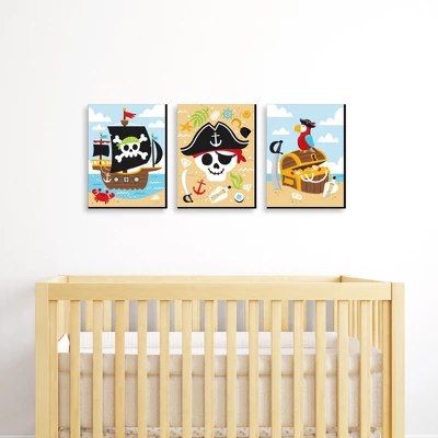 Big Dot Of Happiness Pirate Ship Adventures - Nautical Skull And Treasure Chest Nursery Wall Art And Kids Room Decor - 7.5 X 10 Inches Set Of 3 Prints 3 Big Dot Of Happiness Pirate Ship Adventures - Nautical Skull And Treasure Chest Nursery Wall Art And Kids Room Decor - 7.5 X 10 Inches Set Of 3 Prints